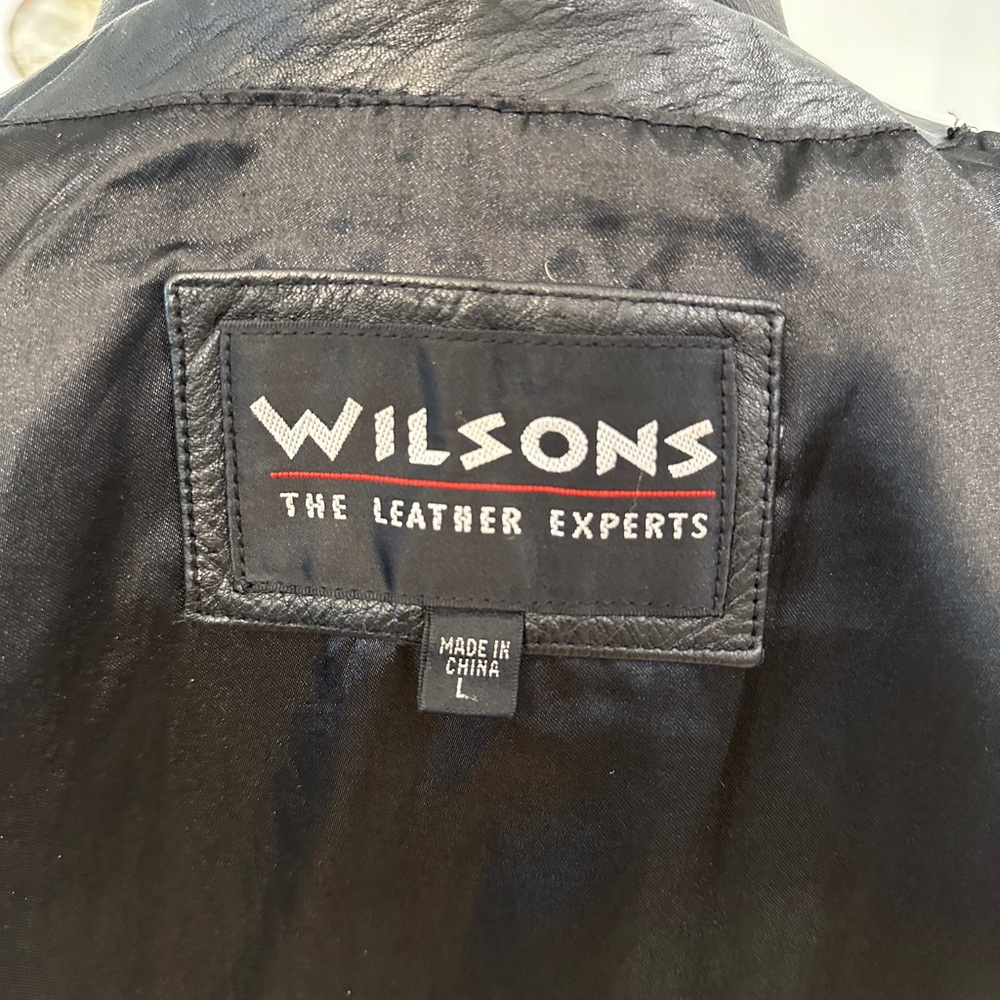 Wilsons Leather Black Genuine Leather Button-Front Jacket Coat Women’s L - Picture 9 of 10